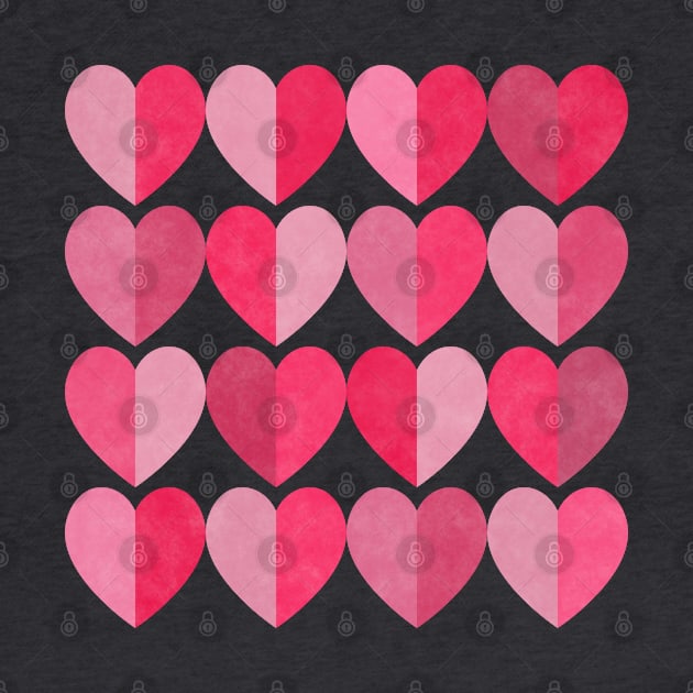 Shades of Love Pink Hearts by FAROSSTUDIO